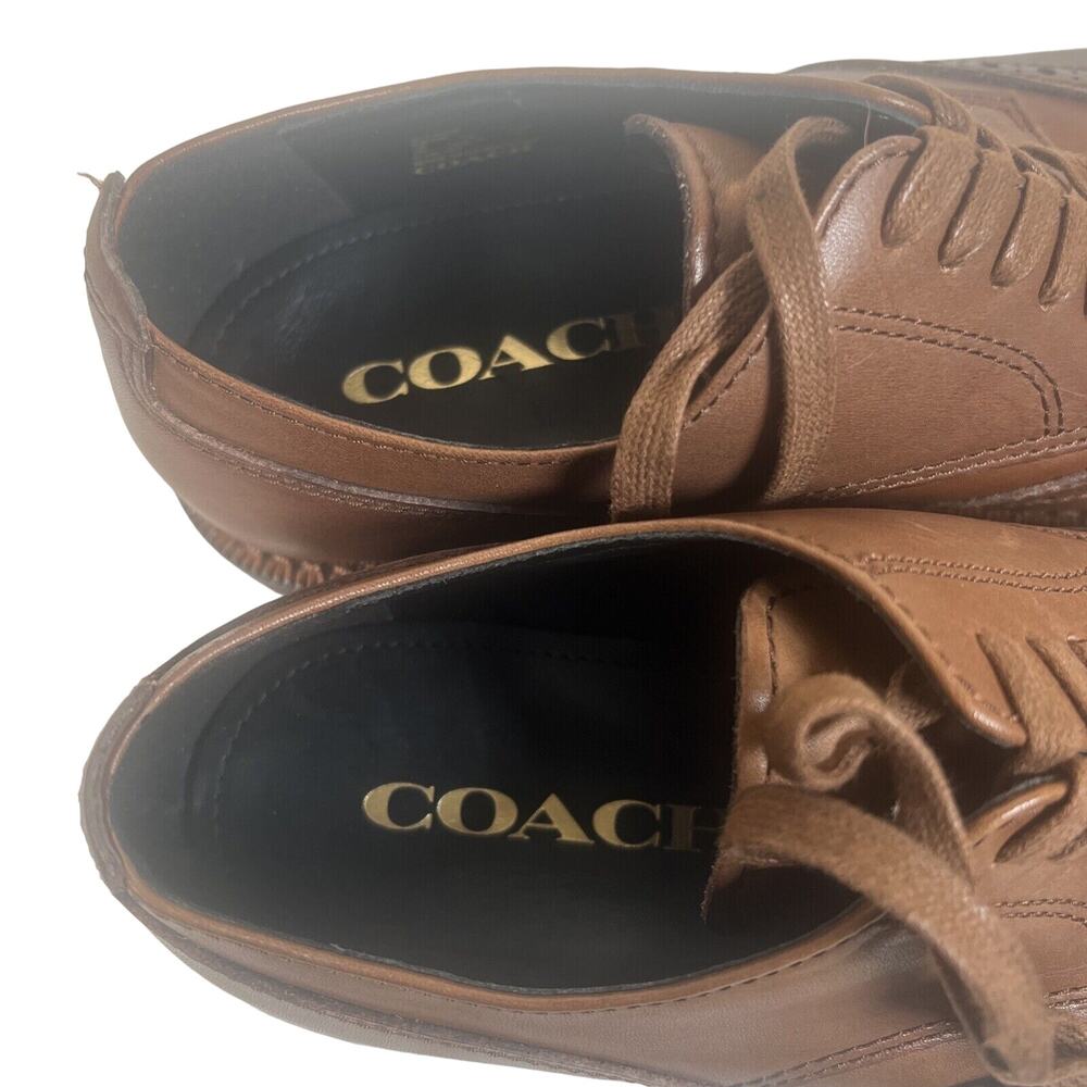 Coach Brown Wing Derby Dress Shoes Size 7d - Picture 8 of 8